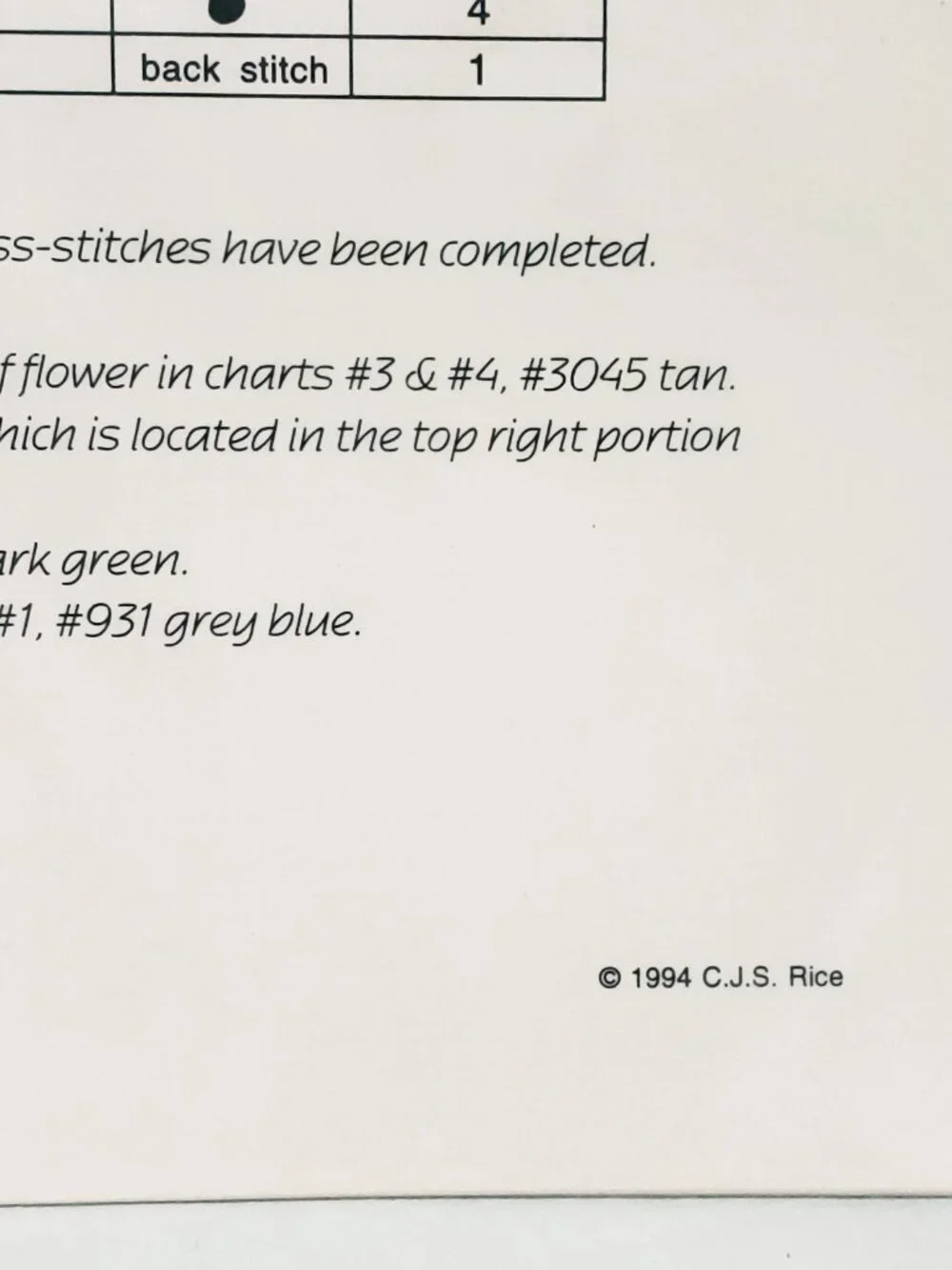 Blue Iris #7 Counted Cross Stitch Chart-Pak The Lilac Studio 1994